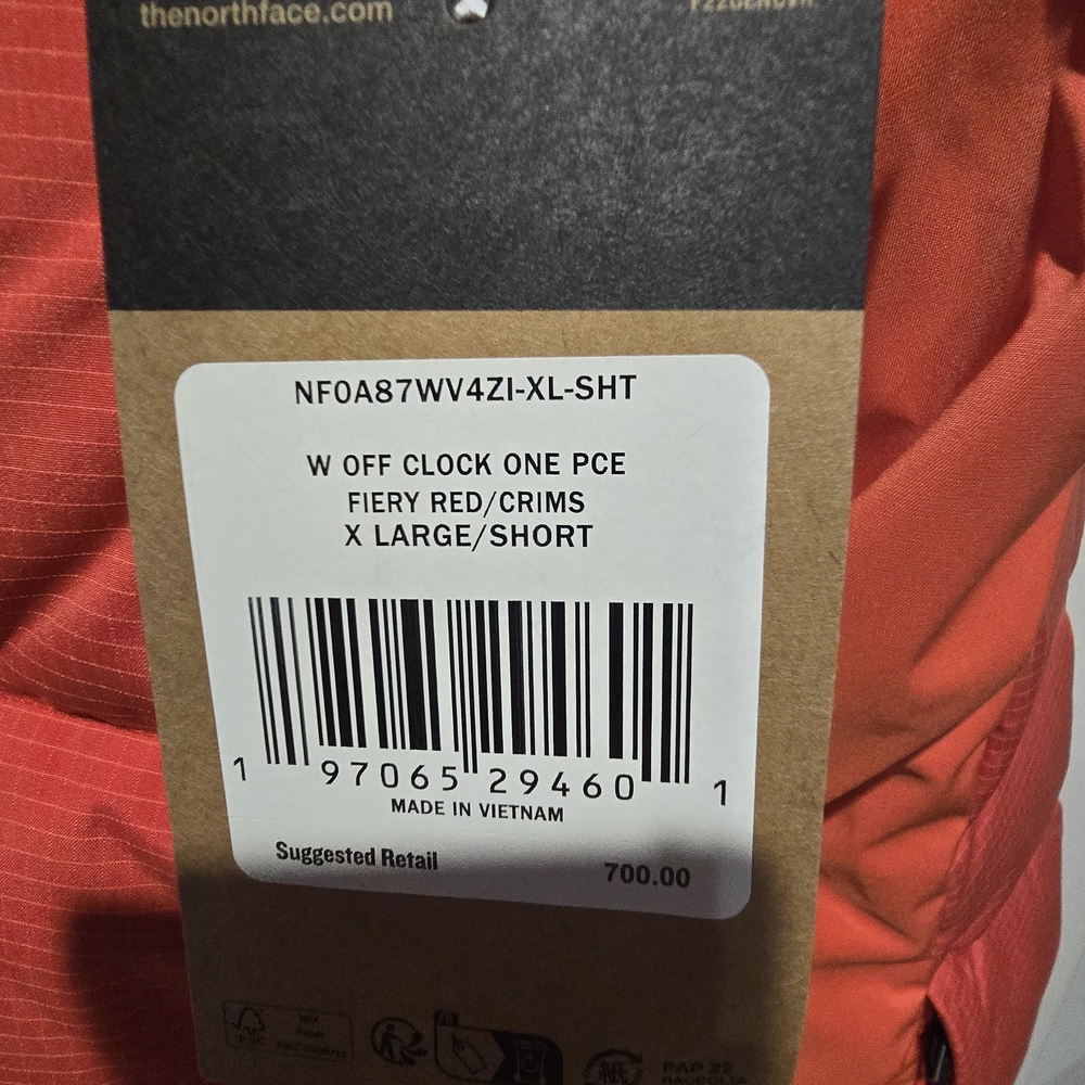 The North Face Off The Clock Snowsuit Women's Bright Orange Ski Jacket - Picture 8 of 13
